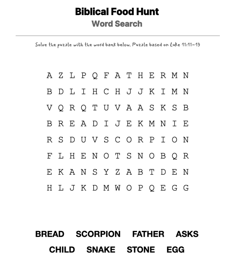 God of Our Fathers word-search